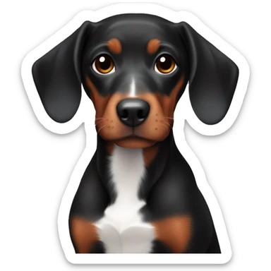 Black red dachshushd with a white spot on the chest sticker