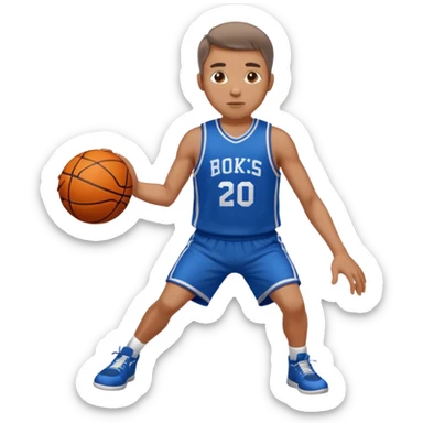 A man with a basketball, shooting it sticker