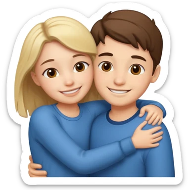 Un garçon et une fille en position calin sticker