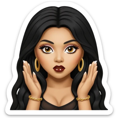 Lil Kim with long black hair sticker