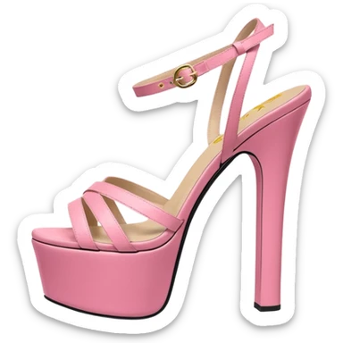 platform heel sandal, stiletto, pink, thick platform, 8 inch sticker