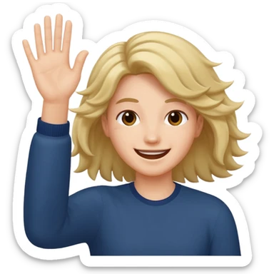 flicking hair emoji with hand sticker