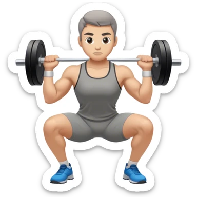 grey clothes athlete weighted squats sticker
