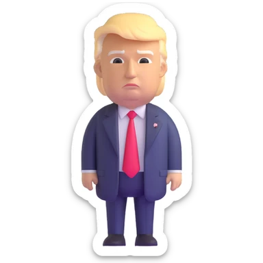 Donald Trump in presidential suit with detailed features sticker