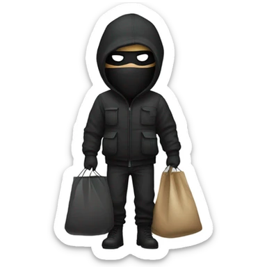 Robber with bag sticker