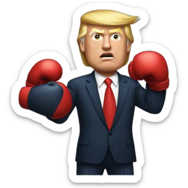 Trump boxing with melania hard sticker