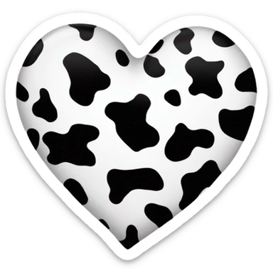 Cow print heart sticker