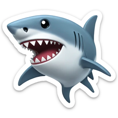 A shark holding a stitch plushie sticker