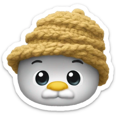 Calvo con gorro de lana gordo sticker