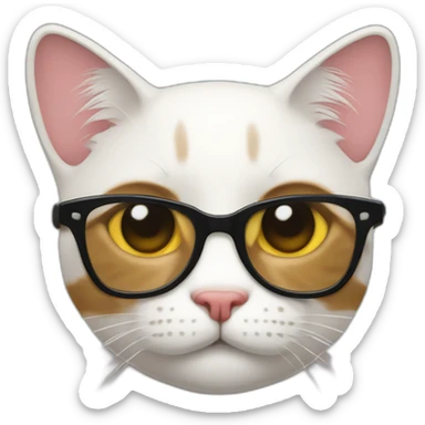 gato con gafas de rayas sticker