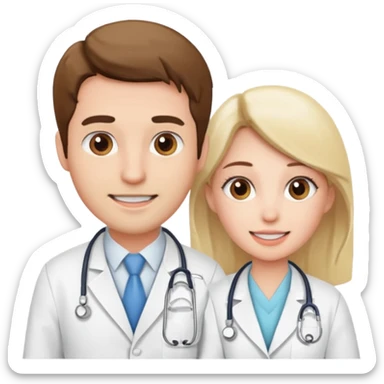 dentistas hombre y mujer  sticker