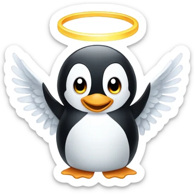 Penguin that is an angel sticker