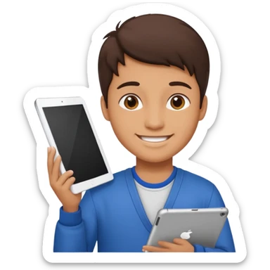 ESTUDIANTE CON IPAD sticker