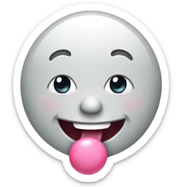 Smiling face eating bubblegum sticker