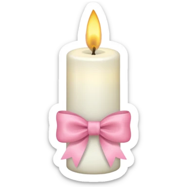 Weiße Kerze mit rosa Schleife  sticker