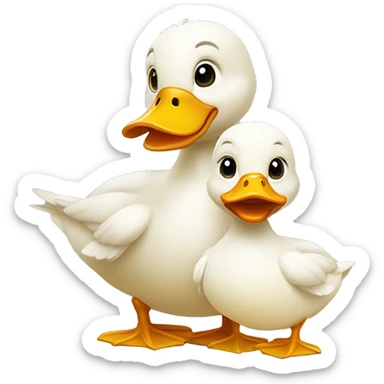 Duck with baby’s sticker