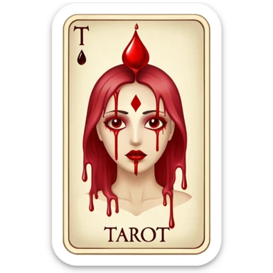 Tarot card with blood drips  sticker