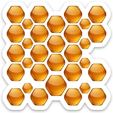 A natural honeycomb panel filled with amber honey. sticker