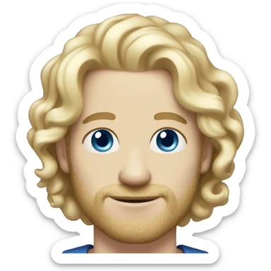 full body light curl blonde 30yo man blue eyed pale skin sticker