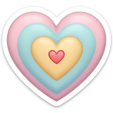 pastel heart with a gentle pastel stripe sticker