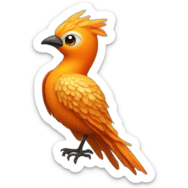 Fantasy bird orange sticker