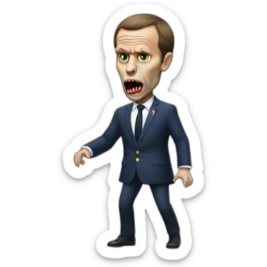 zombie macron pockets the euros sticker