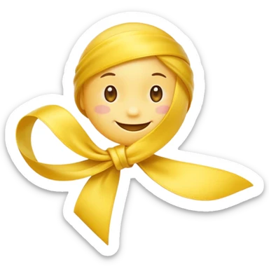 Yellow ribbon pookie emoji sticker