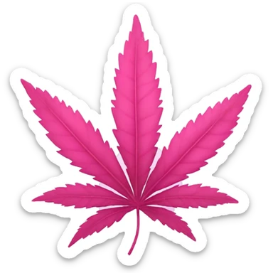 pink marijuana leaf sticker