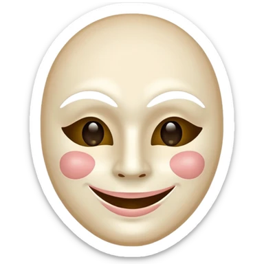 sad face who holds a happy mask sticker