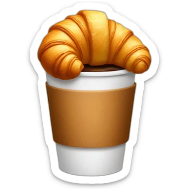 coffee with croissant sticker