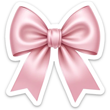 light pink ribbon bow sticker