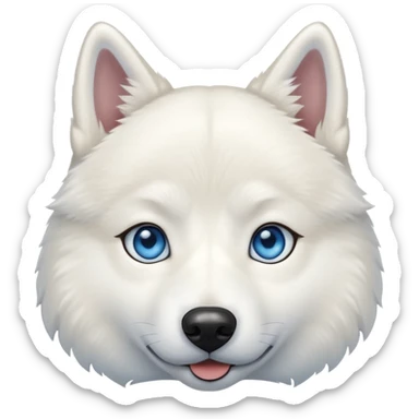 White husky Siberian with blue eyes dog sticker