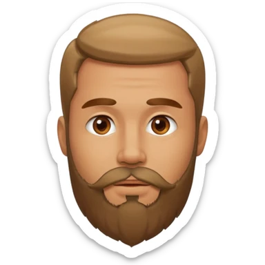 Cara de un hombre con barba y  besitos en la frente  sticker