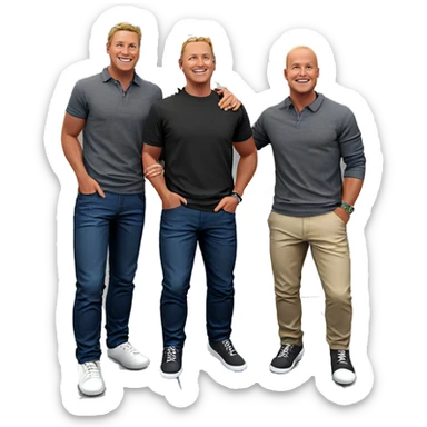 boys enjoying a sunny day sticker