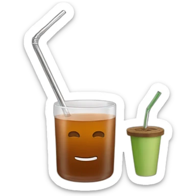 Brown Mate tea and a metal straw sticker