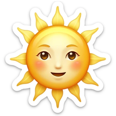 Cinematic Realistic Sunshine Emoji, Warm and golden, with soft rays of light streaming down from a bright, glowing sun. The golden hue bathes the world in warmth, uplifting the spirit and bringing a sense of joy and radiance. Soft glowing outline, capturing the essence of happiness, warmth, and light in a beautiful sunny day! sticker