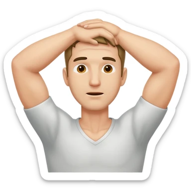 Man grabbing his neck with both hands sticker