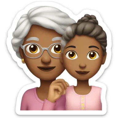 Grandmother with a girl sticker