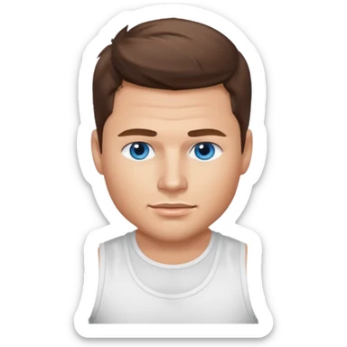 Nick Lachey blue eyes, brown hair, white tank top sticker