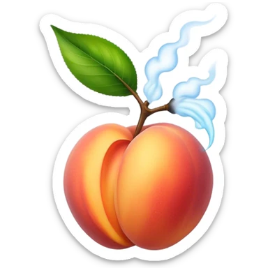 Steam coming off a peach sticker