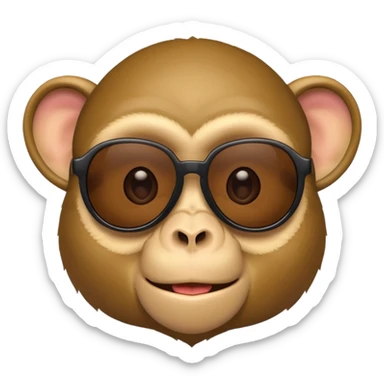 A monkey with cool sunglasses sticker