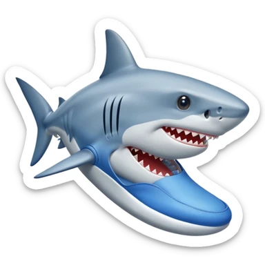 Shark with blue shoes on his fins sticker