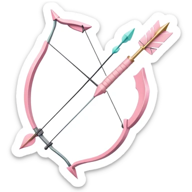 pastel pink cupids bow and arrow sticker