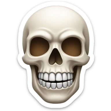 classic skull emoji with a teari sticker