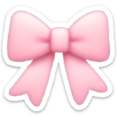 Light pink fuzzy bow sticker