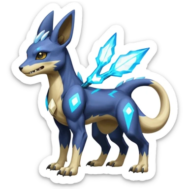 Manectric-Electrike-Lucio-Cubone-Umbreon-Marowak-Draco-Fakémon-hybrid-creature (full body), 4 legs sticker