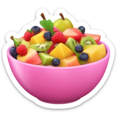 Fruit salad in pink bowl sticker