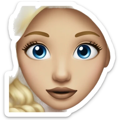 Blonde blue eyes princess big lips big lashes sticker
