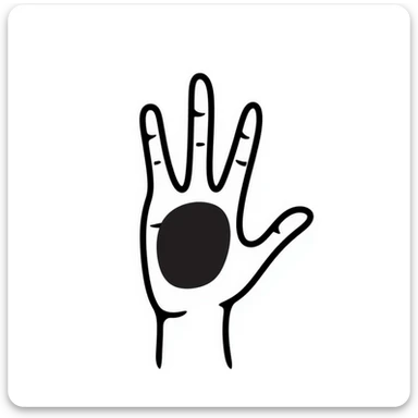 stylized symmetrical hand in doodle style, square format, suitable as emoji for music marketing course cover sticker