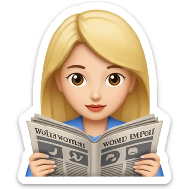 newspaper read woman sticker
